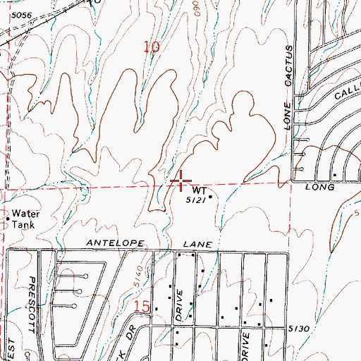 Topographic Map of Bradshaw Mountain High School, AZ