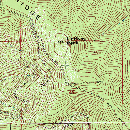 Topographic Map of Grizzly Ridge, ID