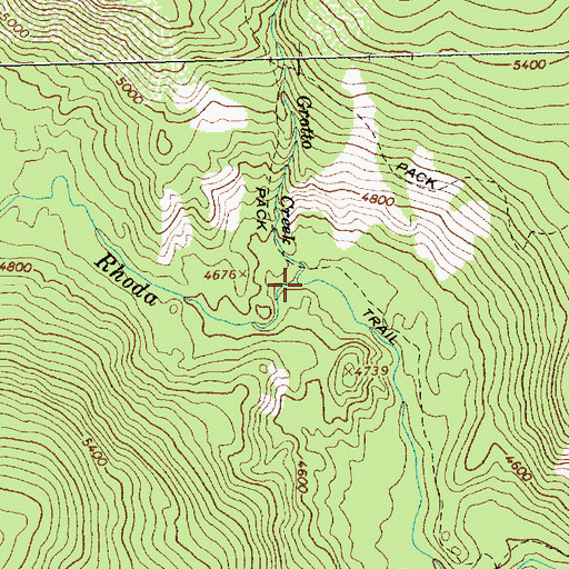 Topographic Map of Grotto Creek, ID