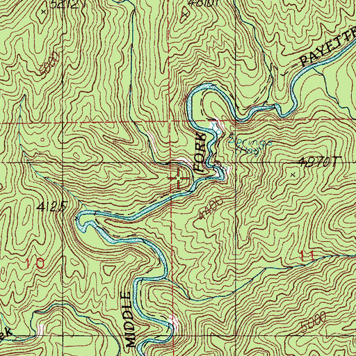 Topographic Map of Ground Hog Creek, ID