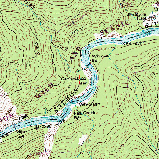 Topographic Map of Groundhog Bar, ID