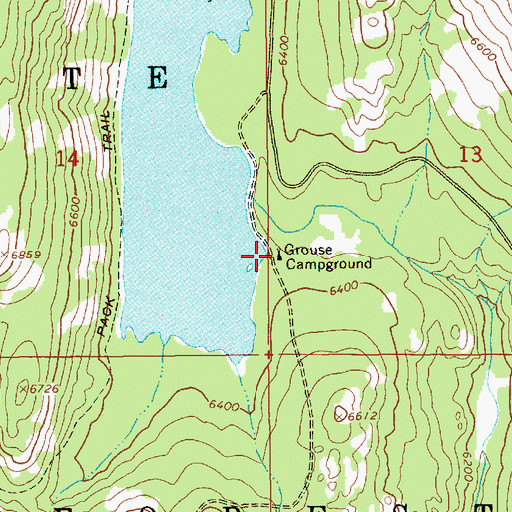 Topographic Map of Grouse Campground, ID