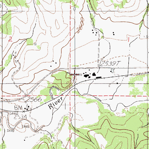 Topographic Map of Grouse Creek, ID