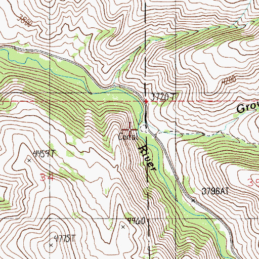 Topographic Map of Grouse Creek, ID