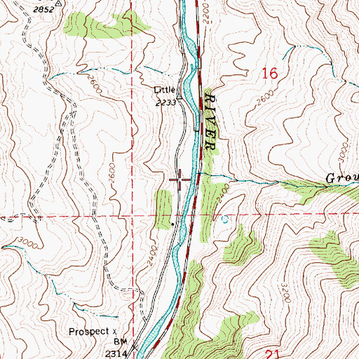 Topographic Map of Grouse Creek, ID