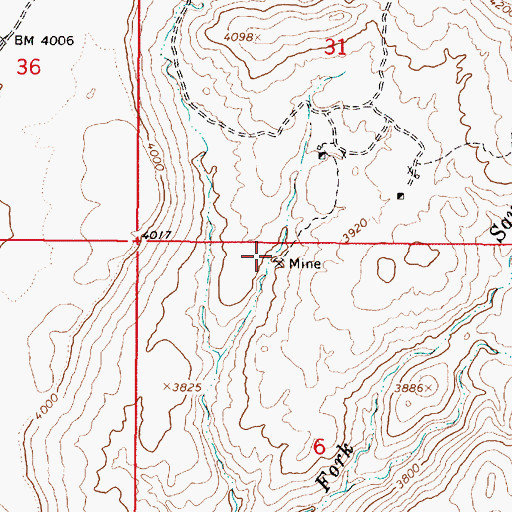 Topographic Map of Brooklyn Mine, AZ