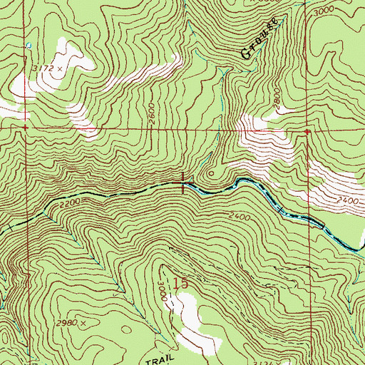 Topographic Map of Grouse Creek, ID