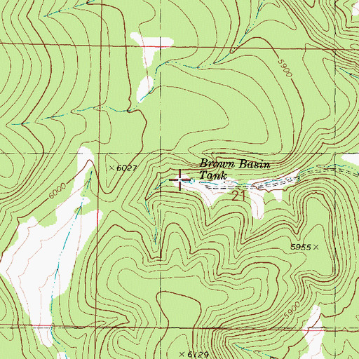 Topographic Map of Brown Basin Tank, AZ