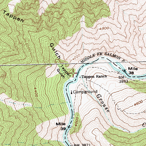 Topographic Map of Grouse Creek, ID