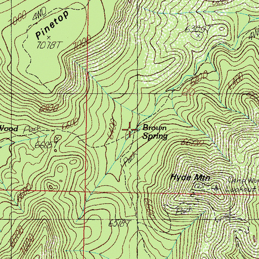 Topographic Map of Brown Spring, AZ