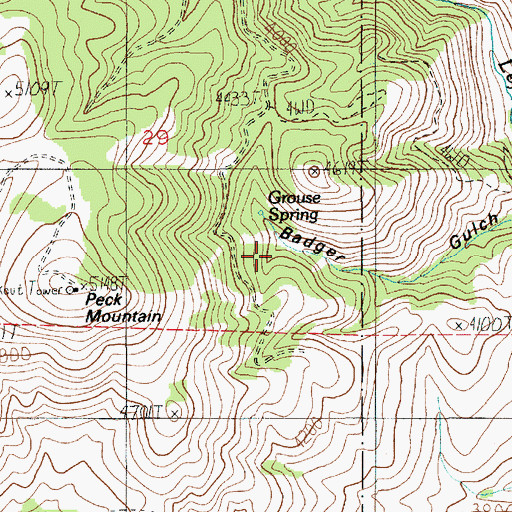 Topographic Map of Grouse Spring, ID