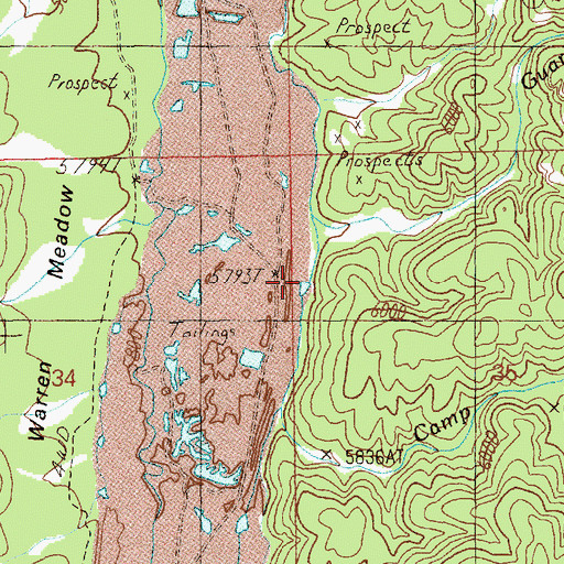 Topographic Map of Guard Creek, ID