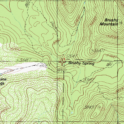 Topographic Map of Brushy Spring, AZ