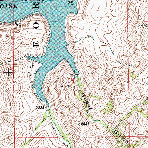 Topographic Map of Guess Gulch, ID