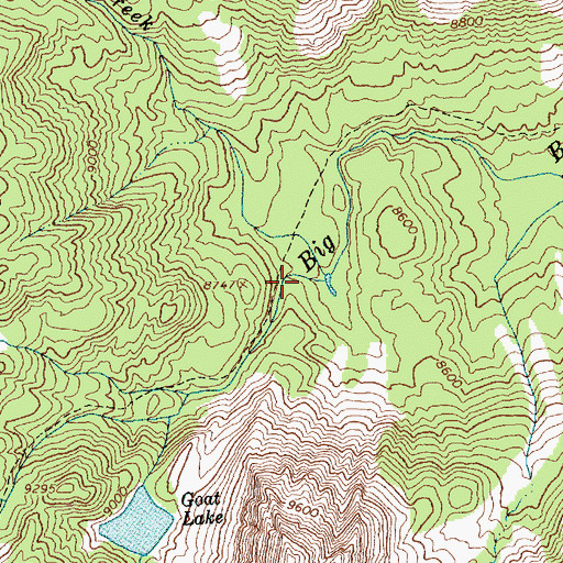 Topographic Map of Gunsight Creek, ID