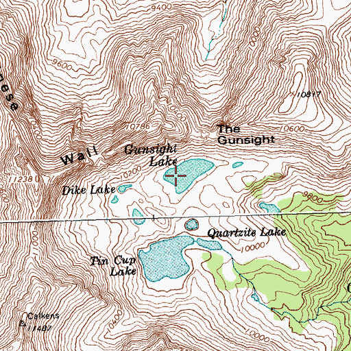 Topographic Map of Gunsight Lake, ID