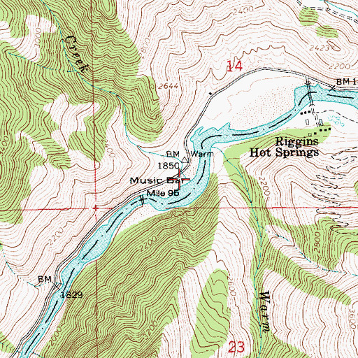 Topographic Map of Gus Creek, ID