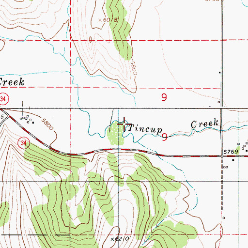 Topographic Map of Haderlie Creek, ID
