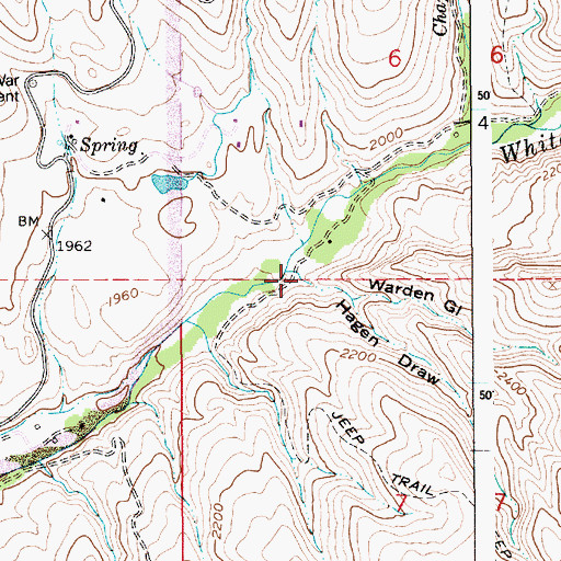 Topographic Map of Hagen Draw, ID