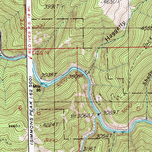 Topographic Map of Haggerty Creek, ID
