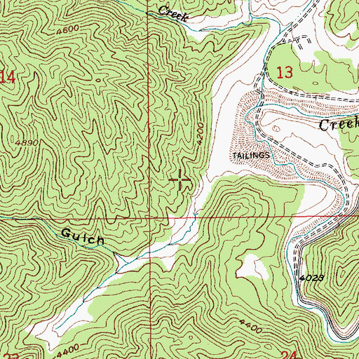 Topographic Map of Hahn Gulch, ID
