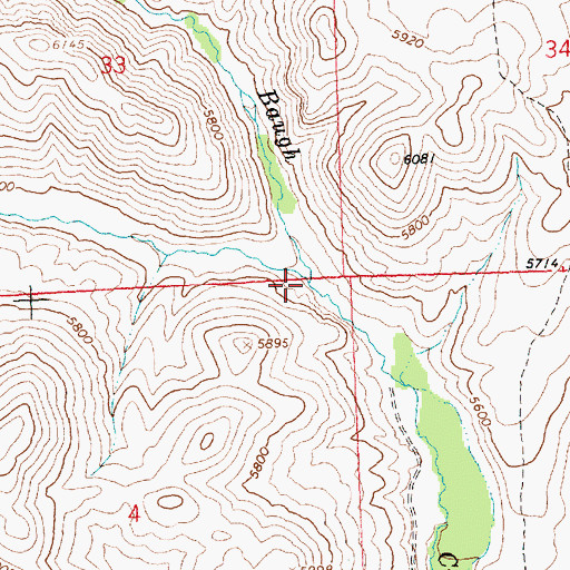 Topographic Map of Hailey Creek, ID