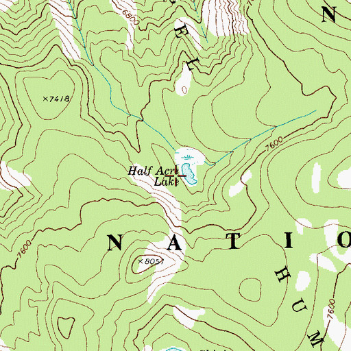 Topographic Map of Half Acre Lake, ID