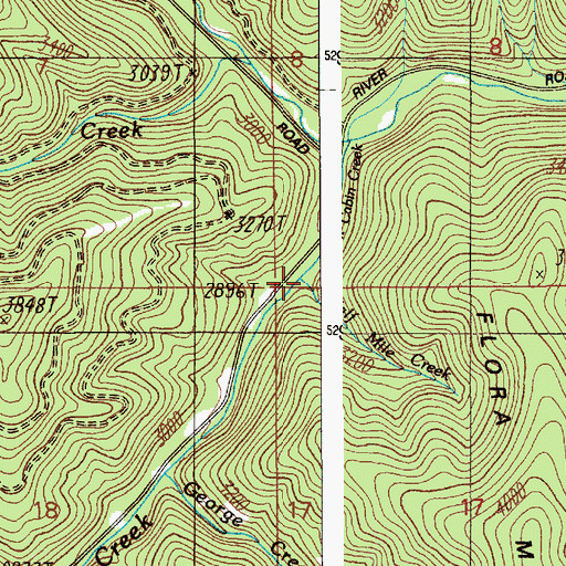 Topographic Map of Half Mile Creek, ID