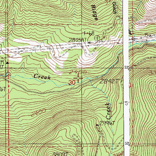 Topographic Map of Halfway Creek, ID