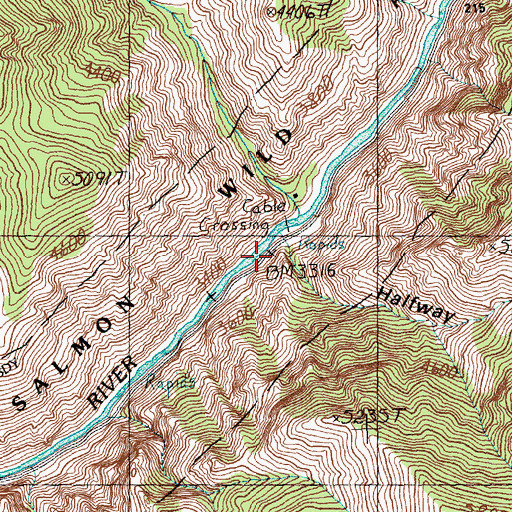 Topographic Map of Halfway Gulch, ID