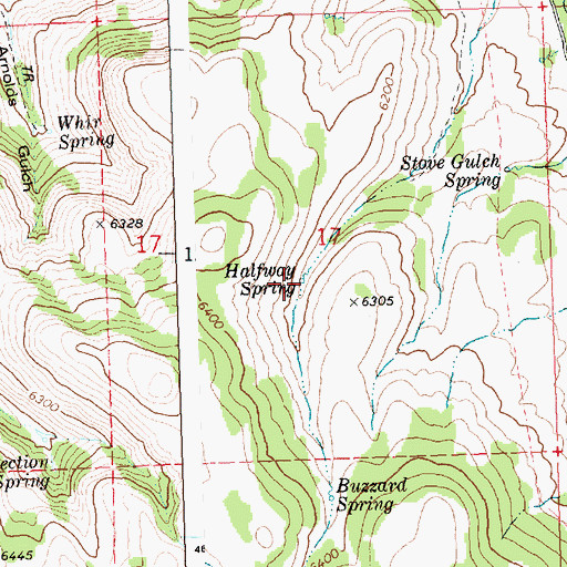 Topographic Map of Halfway Spring, ID
