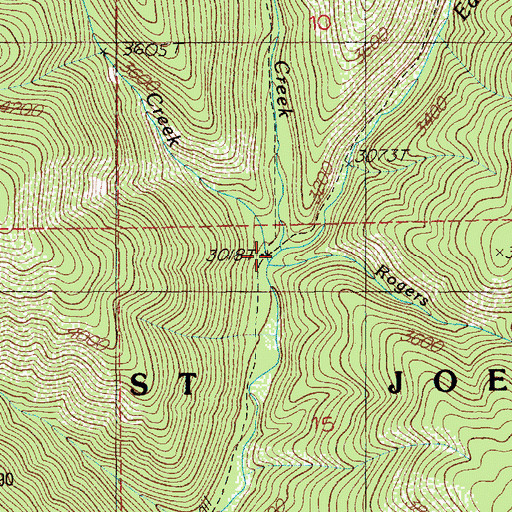 Topographic Map of Hall Creek, ID