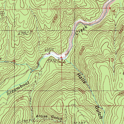 Topographic Map of Halls Gulch, ID