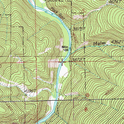 Topographic Map of Halm Creek, ID