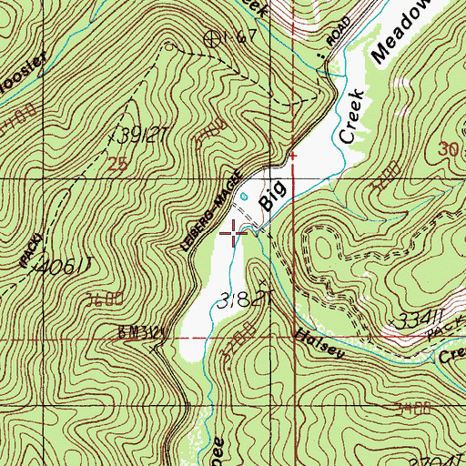 Topographic Map of Halsey Creek, ID