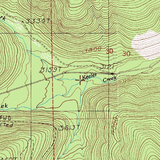 Topographic Map of Halverson Creek, ID