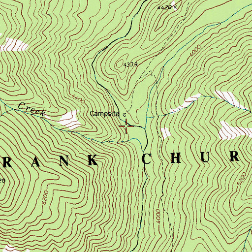 Topographic Map of Hamilton Creek, ID