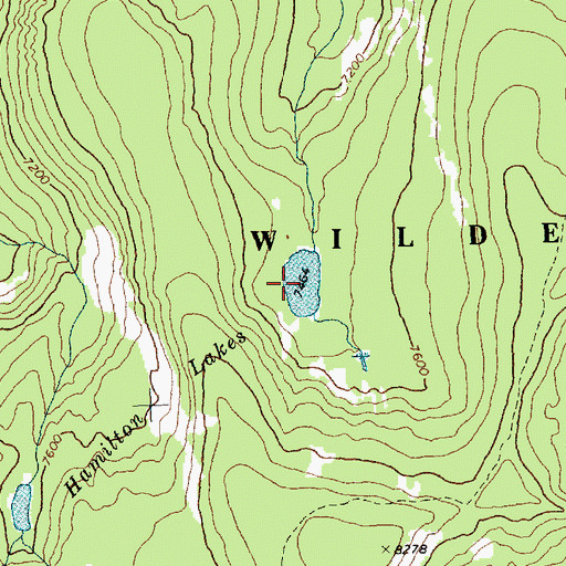 Topographic Map of Hamilton Lakes, ID
