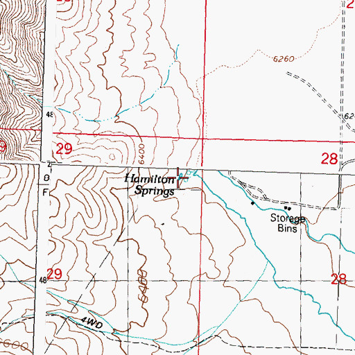 Topographic Map of Hamilton Springs, ID