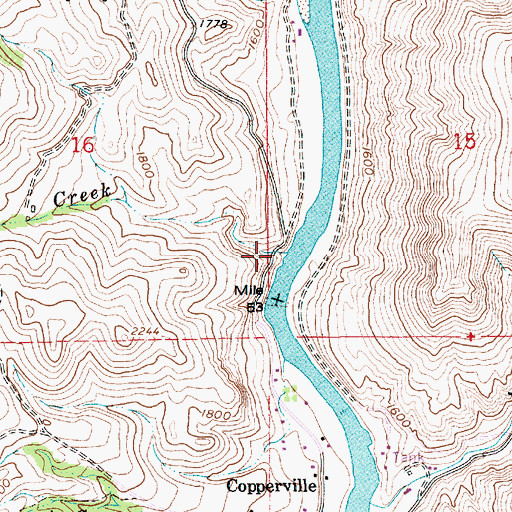 Topographic Map of Hammer Creek, ID