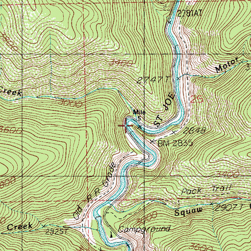 Topographic Map of Hammond Creek, ID