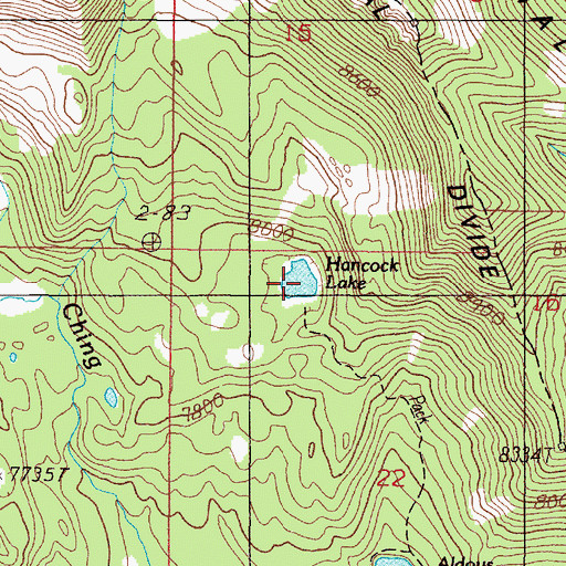 Topographic Map of Hancock Lake, ID