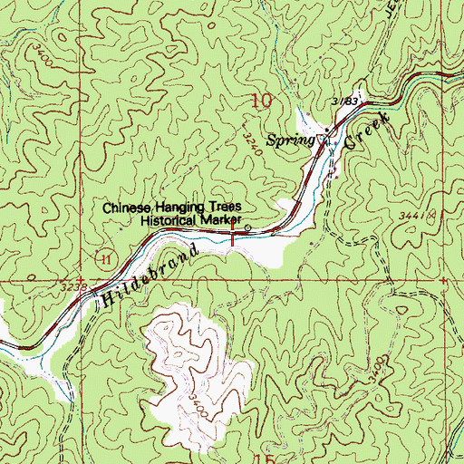 Topographic Map of Hanging Trees Historical Marker, ID