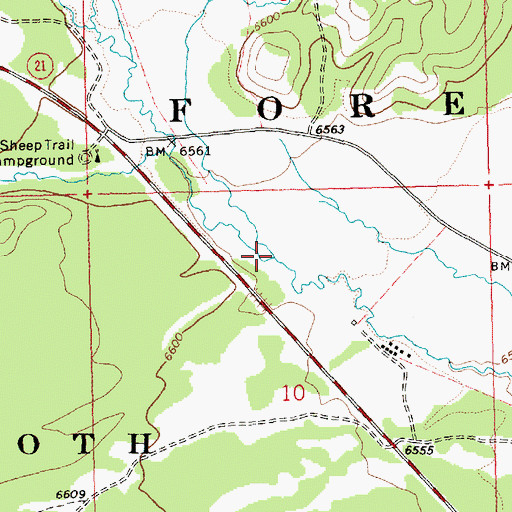 Topographic Map of Hanna Creek, ID