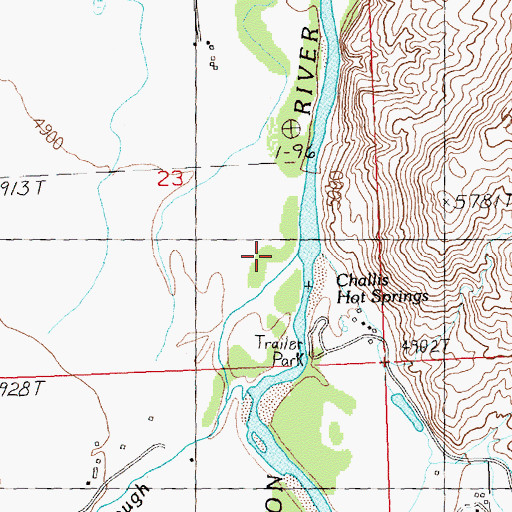 Topographic Map of Hannah Slough, ID