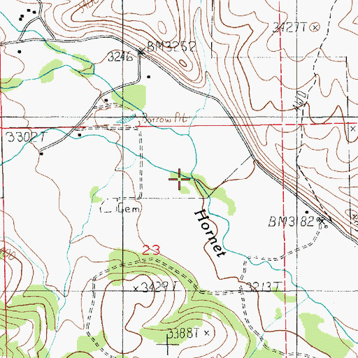 Topographic Map of Hanson Creek, ID