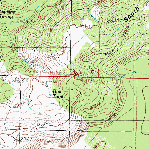Topographic Map of Bull Spring, AZ