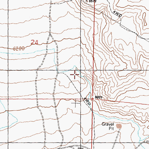 Topographic Map of Hanson Ditch, ID