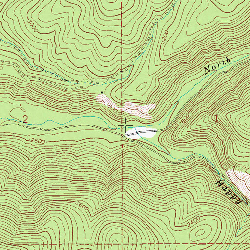 Topographic Map of Happy Fork, ID