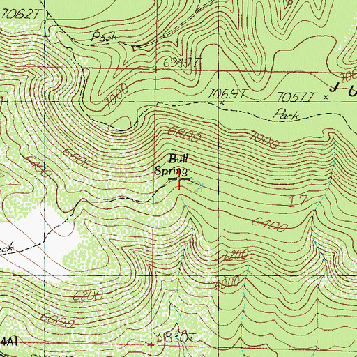 Topographic Map of Bull Spring, AZ